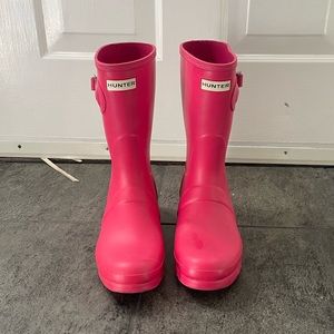 Pink Hunter Short Rain Boots
